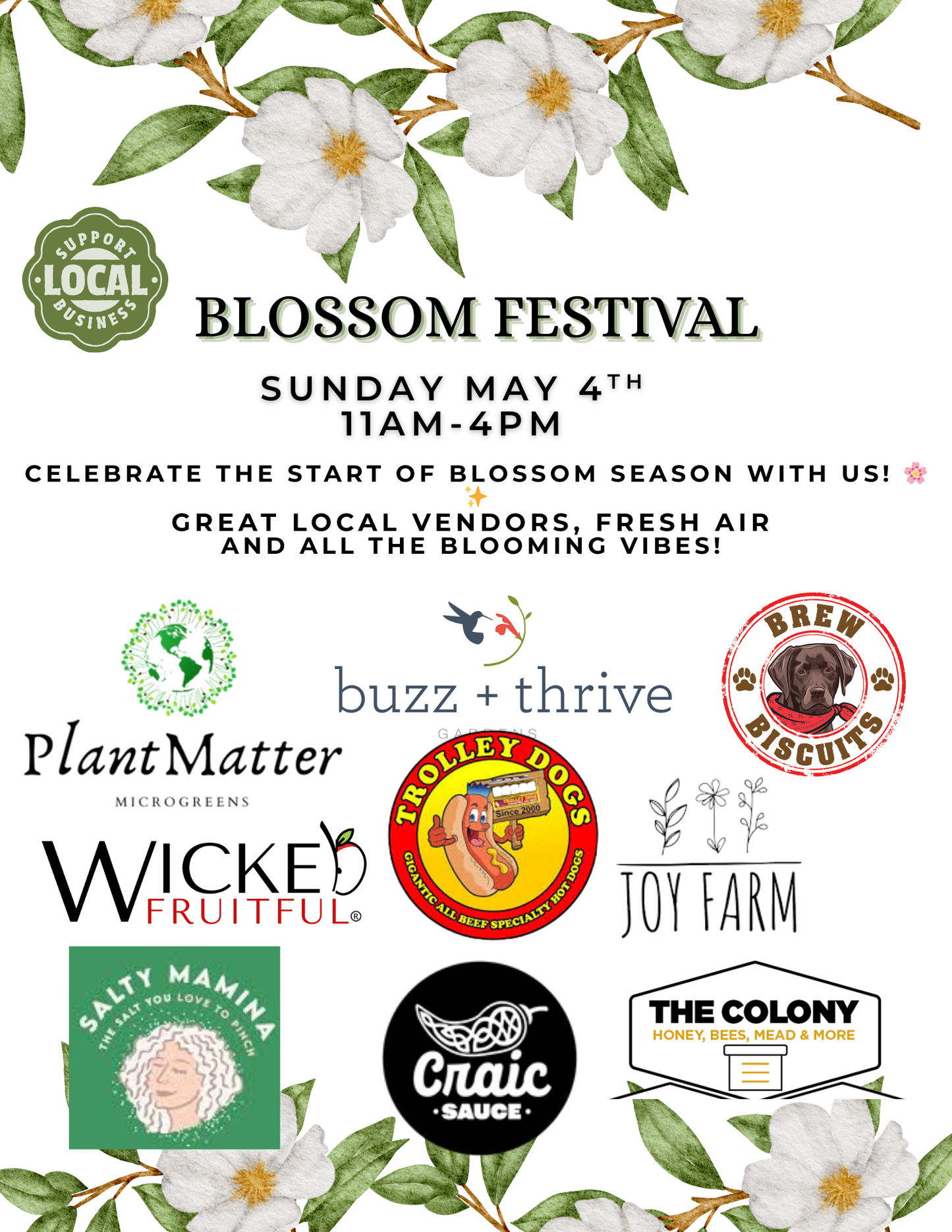 Free Entry: ๐ธ Blossom Festival at Nashoba ๐ธ Sunday, May 4th, 11am-4pm