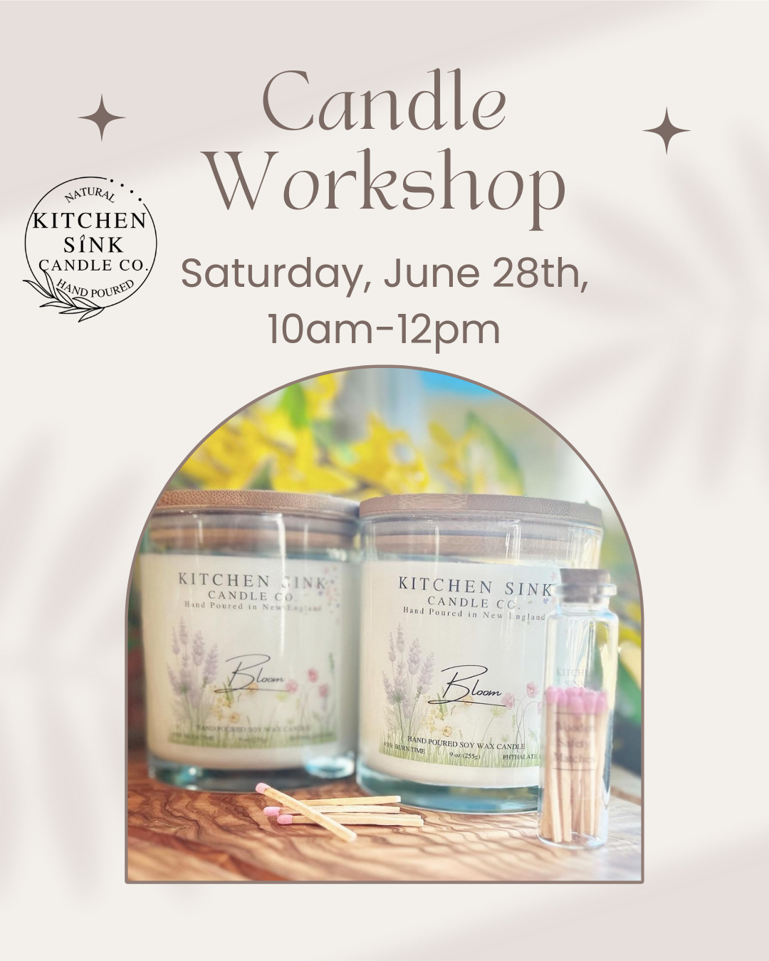 Candle Making Workshop - Saturday, June 28th, 10am-12pm
