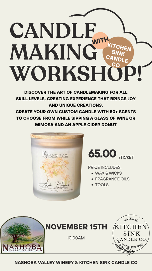 Candle Making Workshop  - Saturday, November 15th, 10am