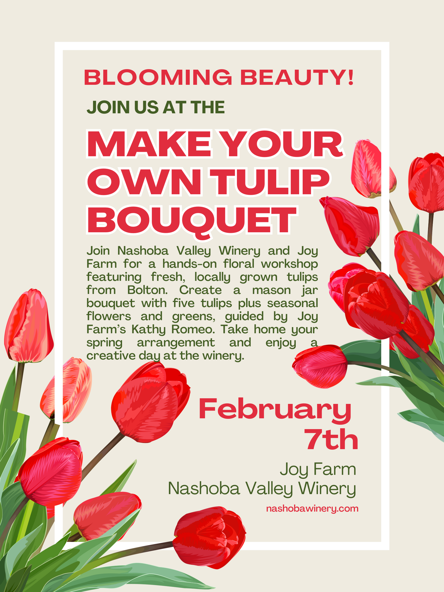 Make Your Own Tulip Bouquet - Saturday, February 7th, 10am