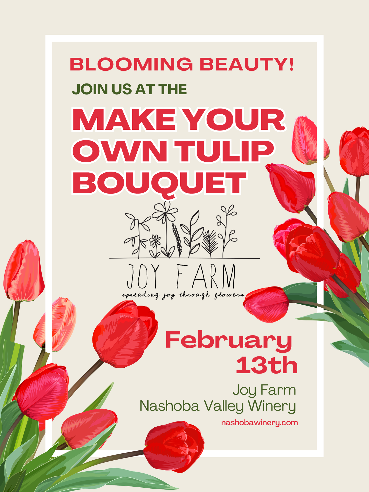 Make Your Own Tulip Bouquet - Saturday, February 13th, 10am