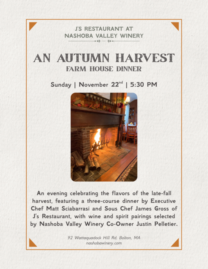 An Autumn Harvest Farm House Dinner - Sunday, November 22, 5:30pm