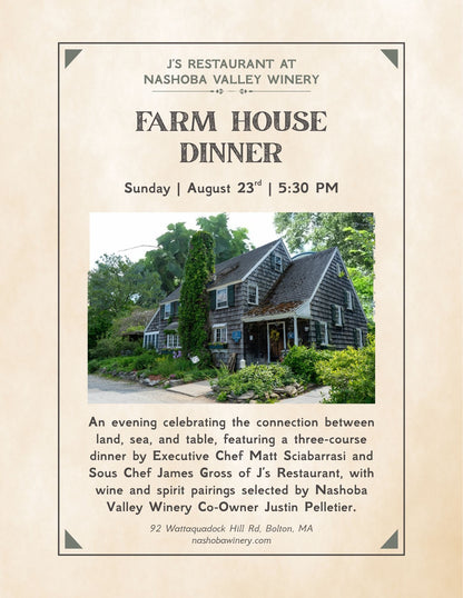 Farm House Dinner - Sunday, August 23rd, 5:30pm