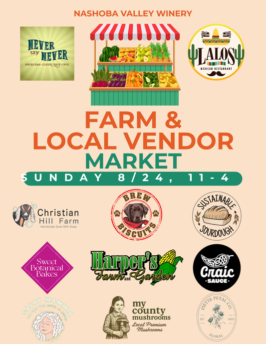 Free Entry: Farm & Local vendor Market, August, 24th, 11am-4pm