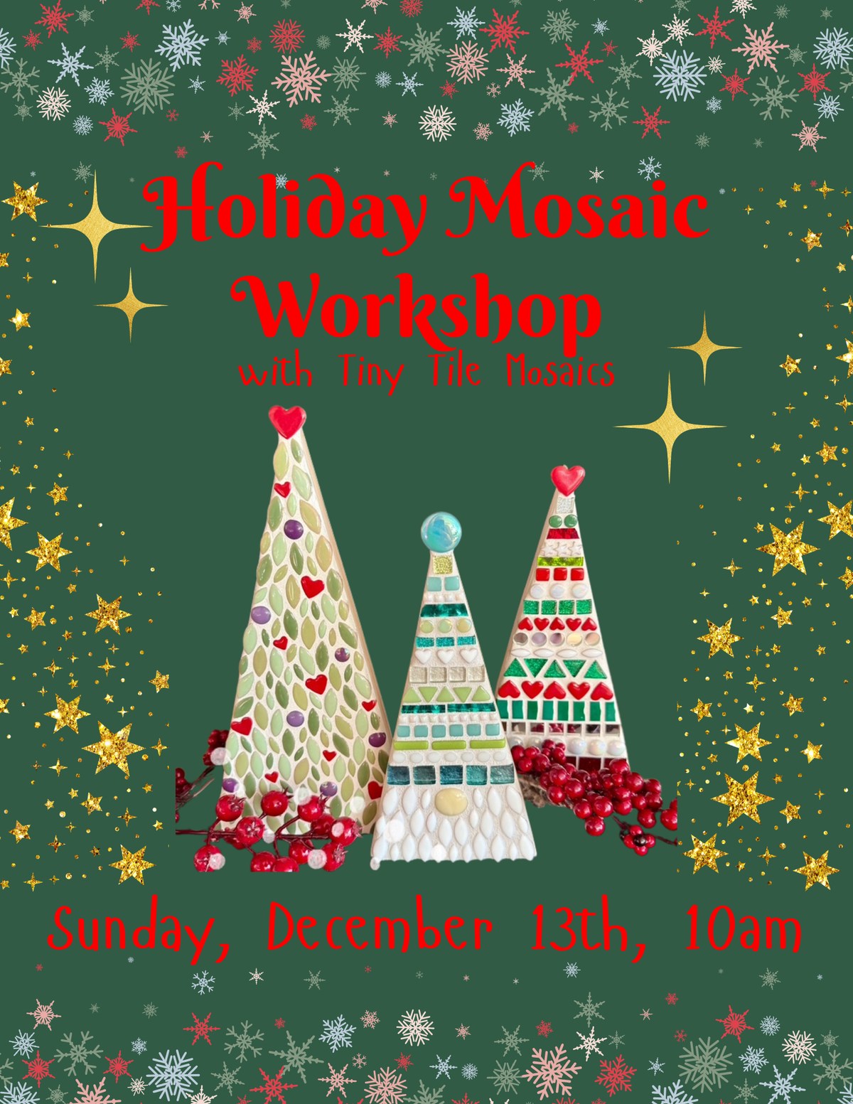 Holiday Mosaic Workshop - Sunday, December 13th, 10:00AM
