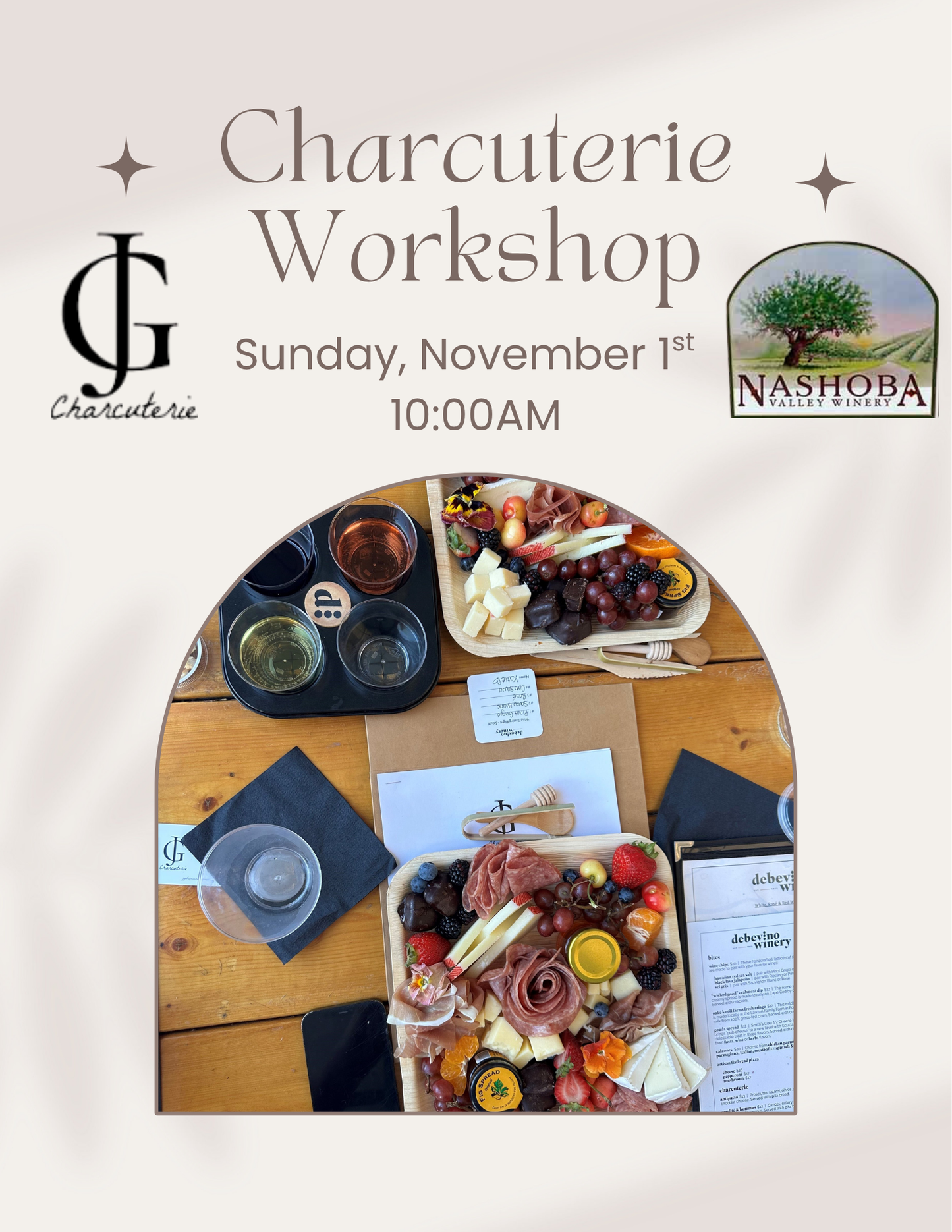 Cheese + Charcuterie Workshop  - Sunday, November 1st, 10:00AM